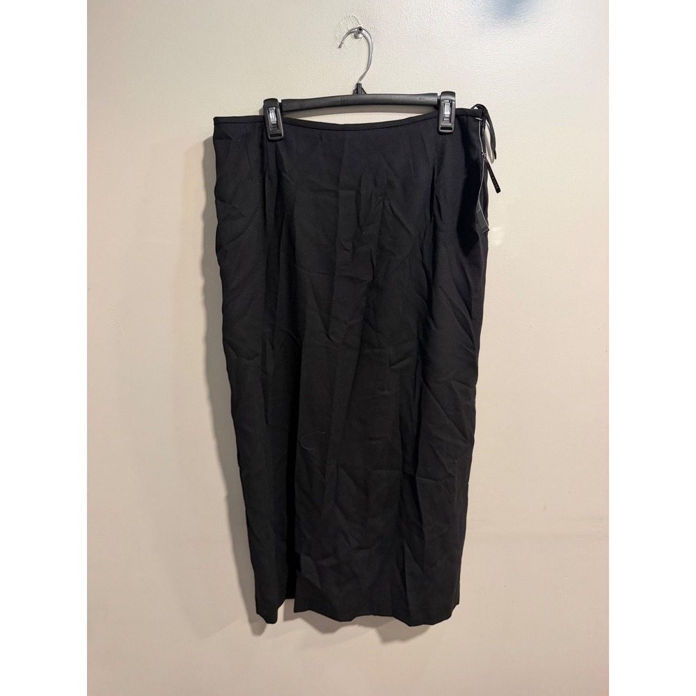 Kasper & Company ASL Black Stretch Pencil Midi Skirt 074306 Size 16 NWT